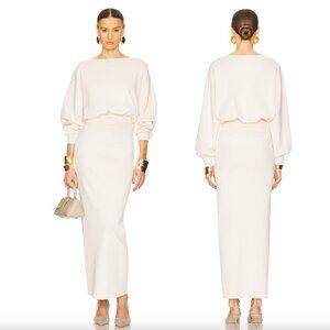 NEW Helsa Hildie Maxi Dress in Cream White Knit Long Sleeve Sweater Dress XL